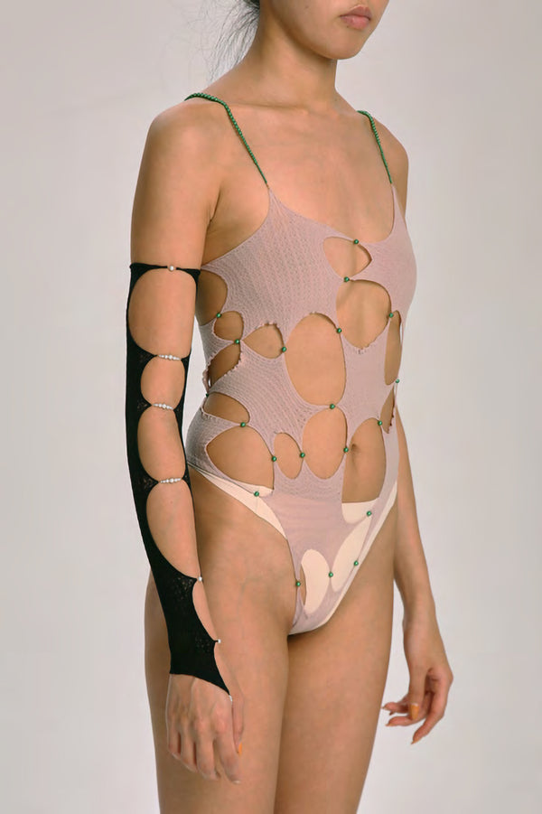 Rui Zhou R004 Sleeve Series Crystal Pearl Single Arm Sleeve RUI-SS21-R004-HEI Black